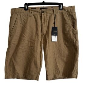 Piombo Tan Flat Front Men's Shorts